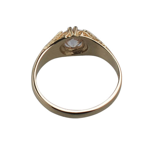 9ct Gold CZ set with carved shoulders Dress Ring Sizes R-W - Image 3