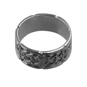 18ct White Gold 8mm celtic Wedding Ring Sizes L-Q