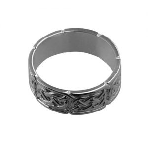 18ct White Gold 8mm celtic Wedding Ring Sizes R-Z+1