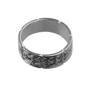 9ct White Gold 8mm celtic Wedding Ring Sizes R-Z+1