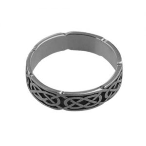 Silver oxidized 4mm celtic Wedding Ring Sizes H-Q