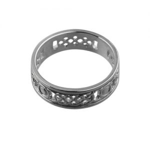 9ct White Gold 8mm celtic Wedding Ring Sizes R-Z+1