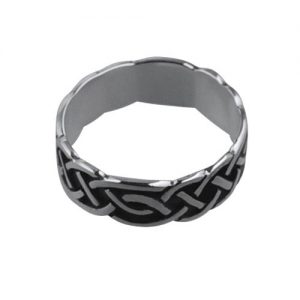 Silver oxidized 6mm celtic Wedding Ring Sizes I-Q
