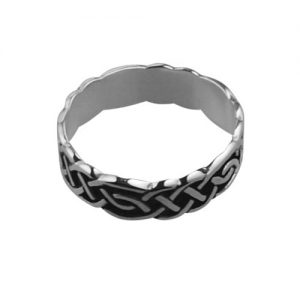 Silver oxidized 6mm celtic Wedding Ring Sizes R-Z