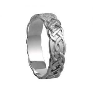 Silver 6mm wide Celtic Wedding Rings