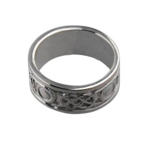 9ct White Gold 8mm celtic Wedding Ring Sizes L-Q