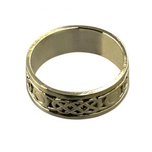 18ct Gold 8mm celtic Wedding Ring Sizes R-Z+1