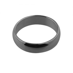 18ct White Gold plain D shaped Wedding Ring 5mm wide Sizes I-P