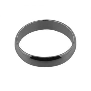 18ct White Gold plain D shaped Wedding Ring 5mm wide Sizes Q-Z
