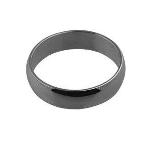 Platinum plain D shaped Wedding Ring 6mm wide Sizes Q-Z