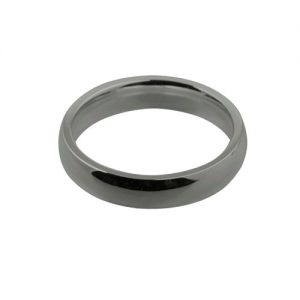 18ct White Gold 4mm plain Court shaped Wedding Ring Sizes I-P