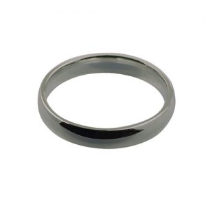 18ct White Gold 4mm plain Court shaped Wedding Ring Sizes Q-Z