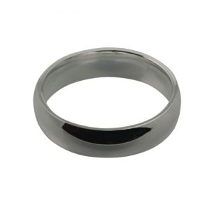 18ct White Gold 6mm plain Court shaped Wedding Ring Sizes Q-Z