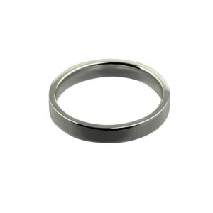 18ct White Gold 3mm plain flat Court shaped Wedding Ring Sizes I-P