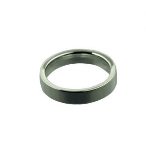 18ct White Gold 4mm plain flat Court shaped Wedding Ring Sizes I-P