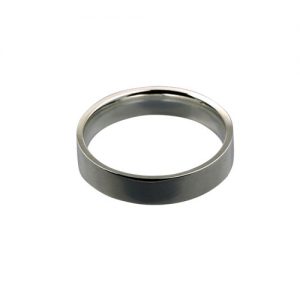 18ct White Gold 5mm plain flat Court shaped Wedding Ring Sizes Q-Z