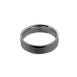 18ct White Gold 6mm plain flat Court shaped Wedding Ring Sizes Q-Z