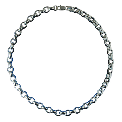 Silver 9.6mm wide solid fancy chunky handmade Oval Belcher Necklace Chain 20 inches - Image 4