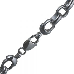 Silver 9.6mm wide solid fancy chunky handmade Oval Belcher Necklace Chain 20 inches