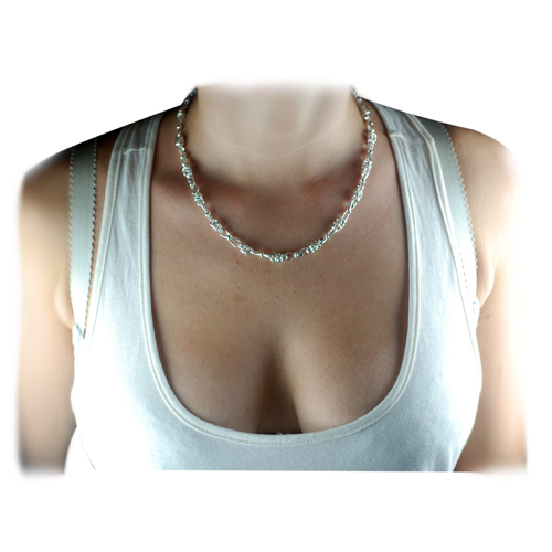 Silver 5.3mm wide fancy handmade Byzantine and Figure Eight Link Necklace Chain 18 inches - Image 5