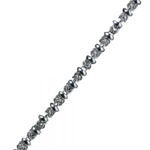 Silver 5mm wide fancy handmade Byzantine Link Chain in lengths from 7-24 inches