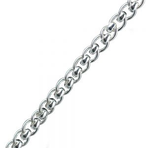 Silver 7.2mm wide fancy handmade rollerball Chain in lengths from 7-20 inches