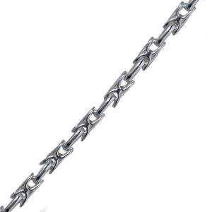 Silver 5.1mm wide fancy handmade belcher knot overlaid Chain in lengths from 7-20 inches