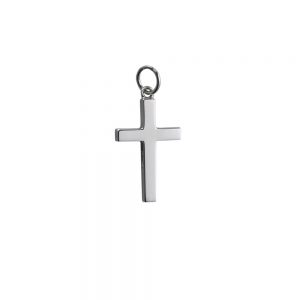 9ct White Gold 20x13mm plain solid block Cross