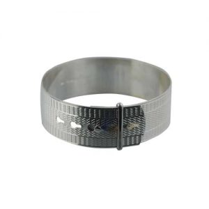 Silver 20mm wide engine turned Buckle Bangle