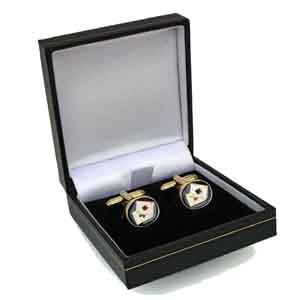 Hard Gold Plated 14x12mm oval Poker swivel Cufflinks - Image 2
