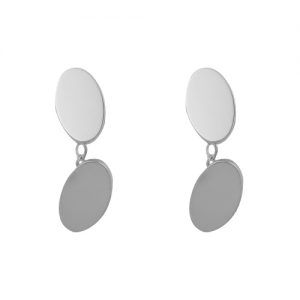 Silver 12x19mm oval plain chain Cufflinks