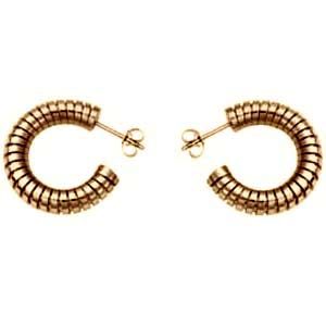 9ct Gold round Snake Body Earrings