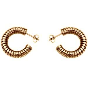 9ct Gold round Snake Body Earrings