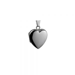 Silver 21x19mm heart shaped plain Locket