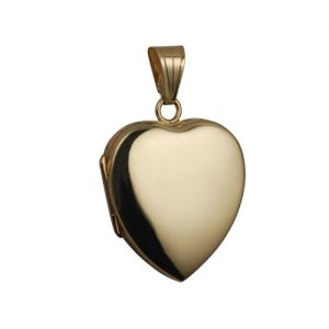 18ct Gold 24x20mm heart shaped plain Locket
