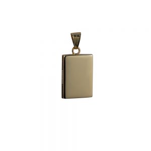 9ct Gold 22x15mm rectangular plain flat Locket