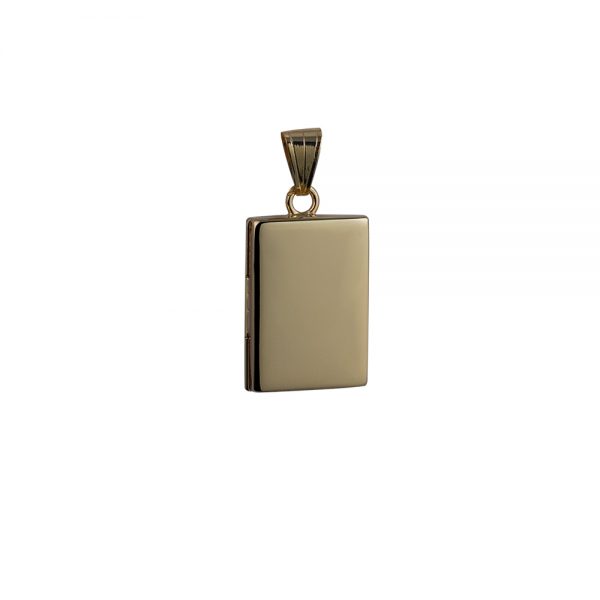 9ct Gold 22x15mm rectangular plain flat Locket - Handmade Jewellery ...
