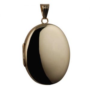18ct Gold 35x26mm oval plain Locket
