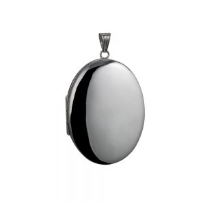 Silver 45x35mm oval plain Locket