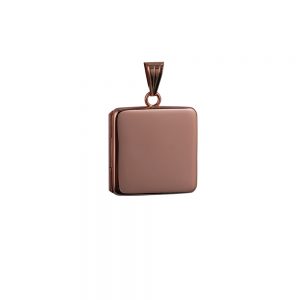 9ct Rose Gold 22mm square plain flat Locket