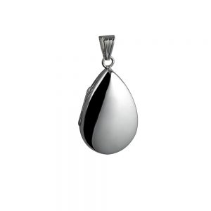 Silver 30x20mm teardrop plain Locket