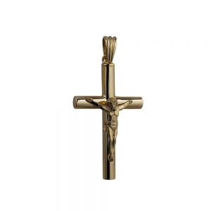 9ct Gold 40x25x4mm handmade Memorial Crucifix Cross