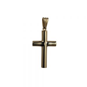 9ct Gold 32x18x4mm handmade plain Memorial Cross