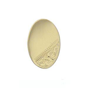 9ct Gold 12x8mm hand engraved oval Tie Tack