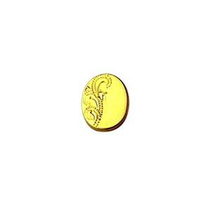 Hard Gold Plated 12x8mm oval hand engraved Tie Tack