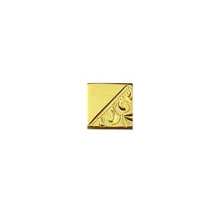 Hard Gold Plated 9x9mm square half hand engraved Tie Tack