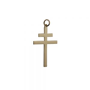 9ct Gold 32x21mm plain Cross of Lorraine