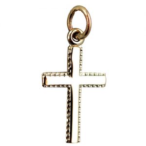 9ct Gold 17x11mm plain milled edge latin Cross