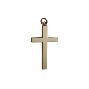 9ct Gold 40x25mm plain solid block Cross