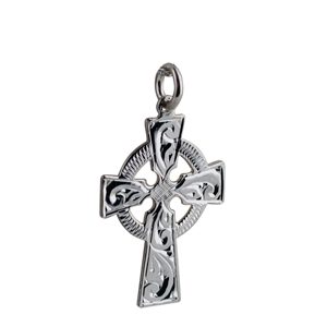Silver 28x20mm hand engraved Celtic Cross